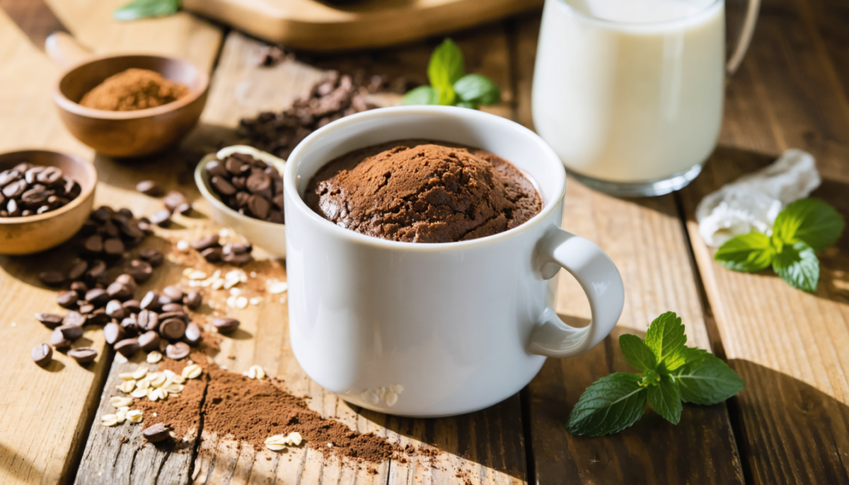 découvrez une recette rapide et saine de mug cake au chocolat, idéale pour une pause gourmande légère et facile à préparer.