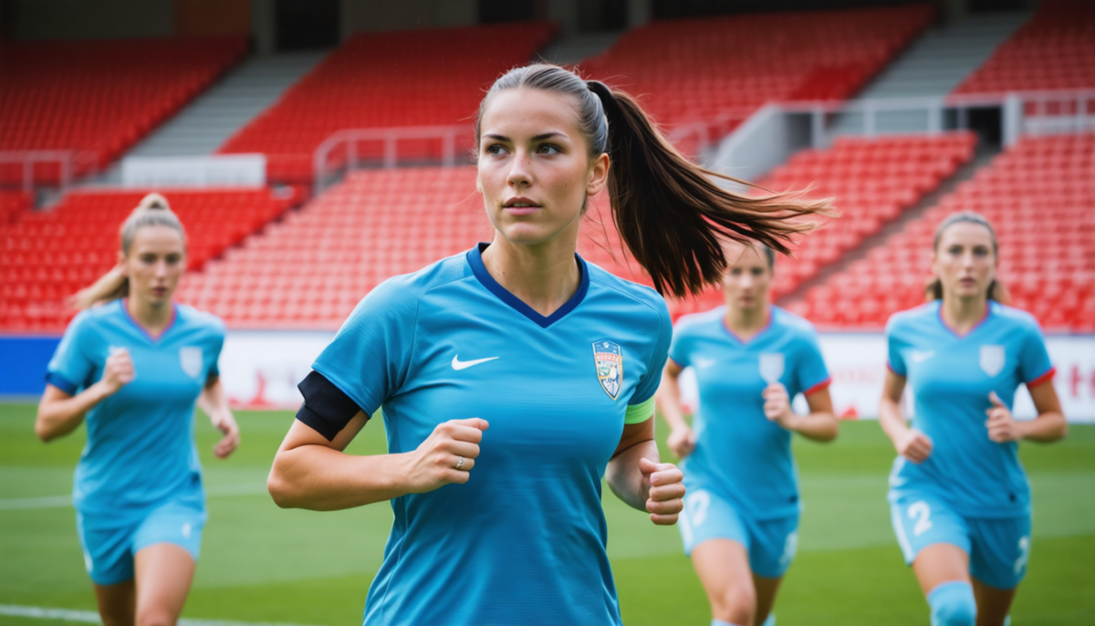 découvrez comment la force et le leadership se manifestent à travers une queue de cheval élégante et un brassard de capitaine, symboles d'audace et de détermination.